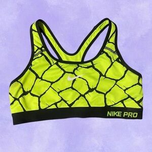 Nike Pro Neon and Black Sports Bra